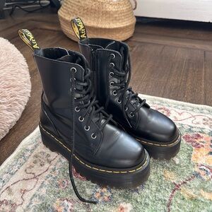 Dr. Martens Black Platform Combat Boots